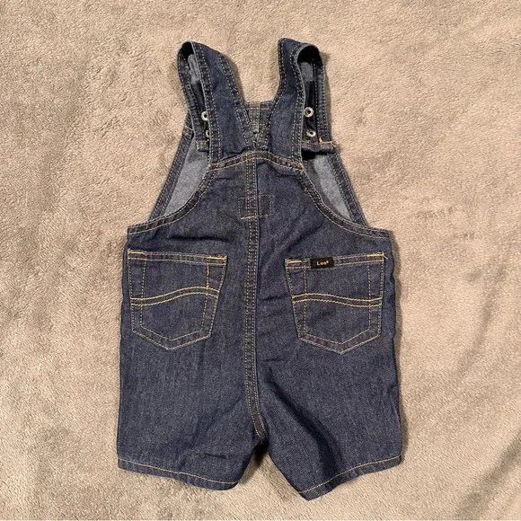 Lee Denim Button Snap Shortalls / Overalls - 12 Months - Picture 2 of 6